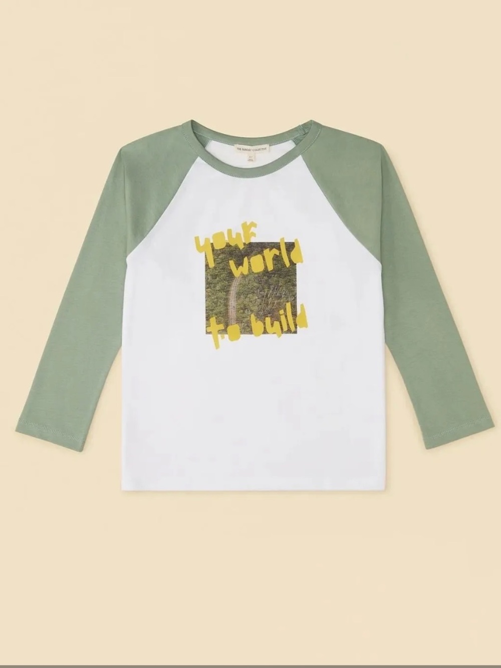 NWT The Sunday Collective Organic Baseball Tee Green Bay